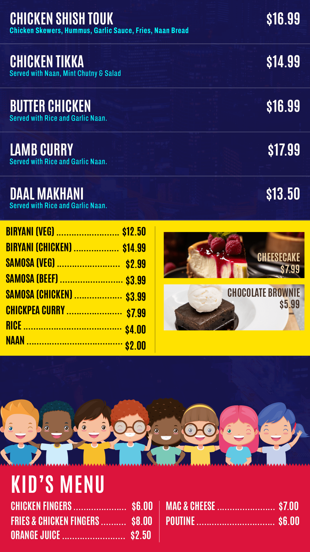 Desi Menu